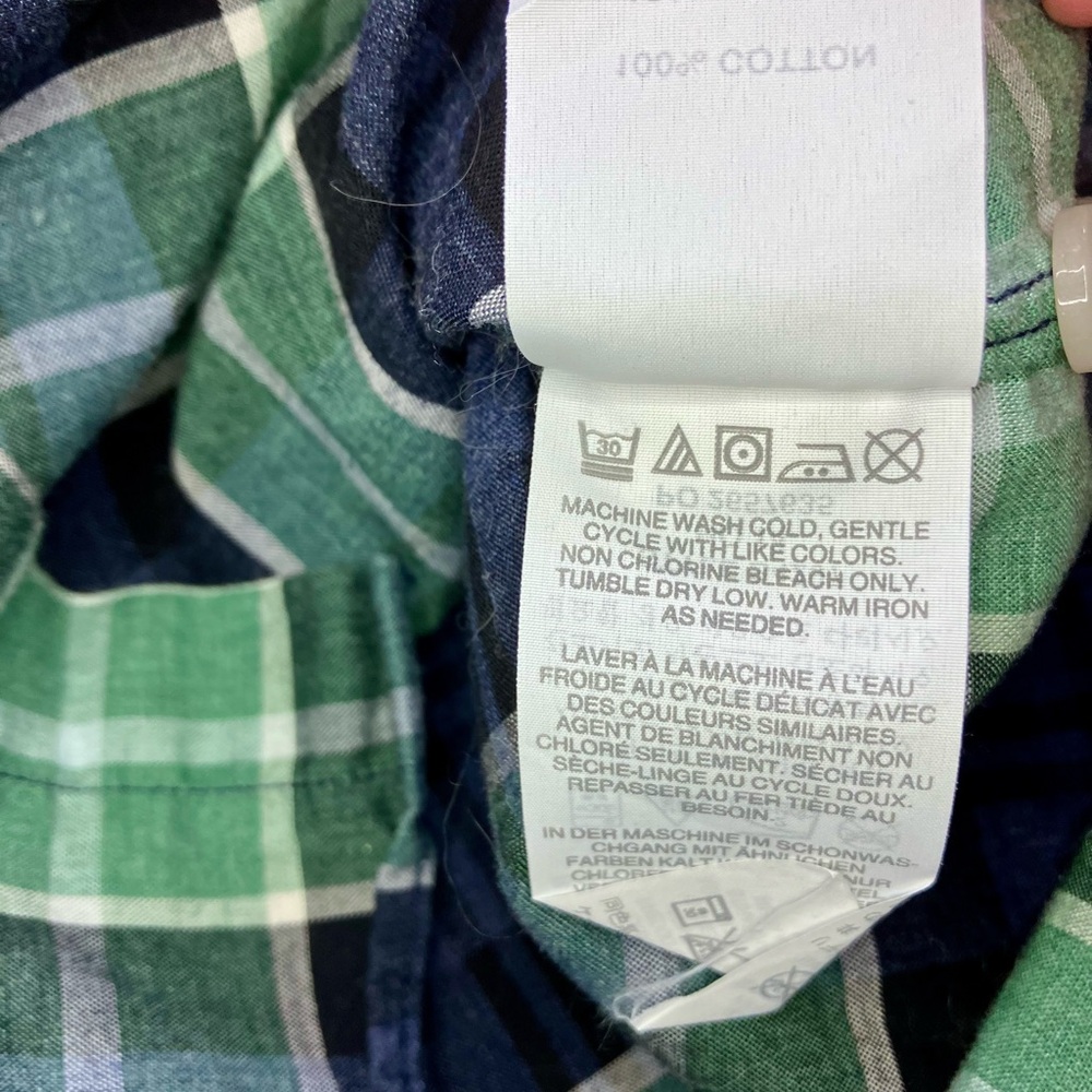 J. Crew ~ Slim button down shirt green plaid 100% cotton - Picture 5 of 7